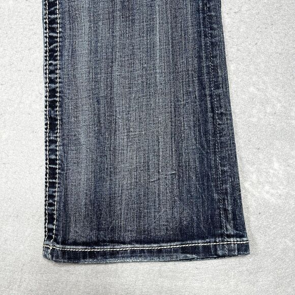 Miss Me Jeans Womens Size 28 Signature Rise Boot Dark Blue Wash Bejazzled - Picture 8 of 16